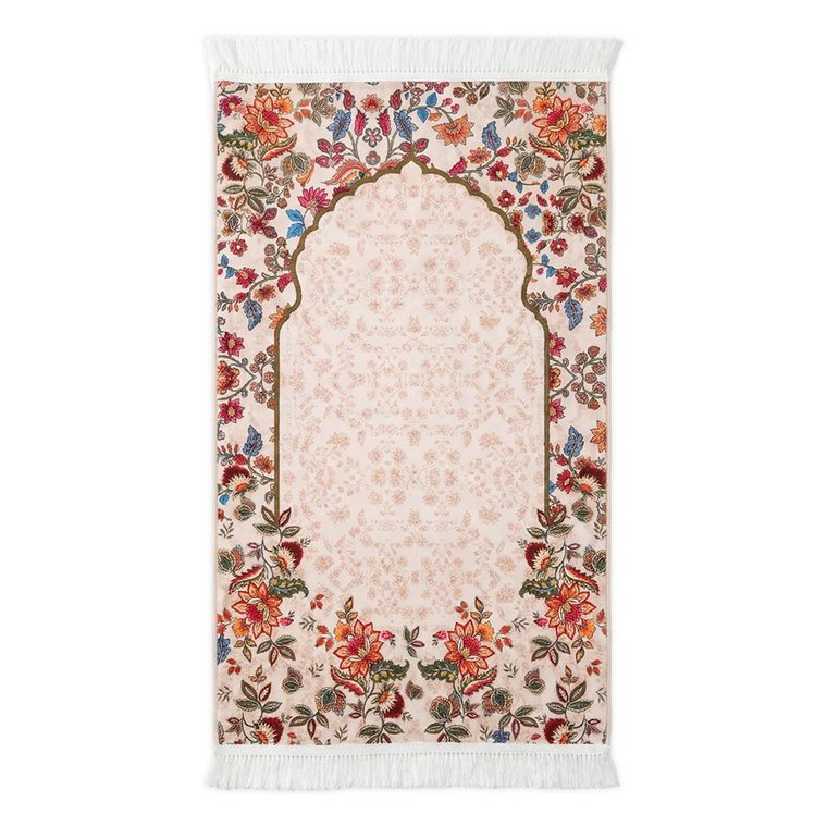 Cream floral prayer mat