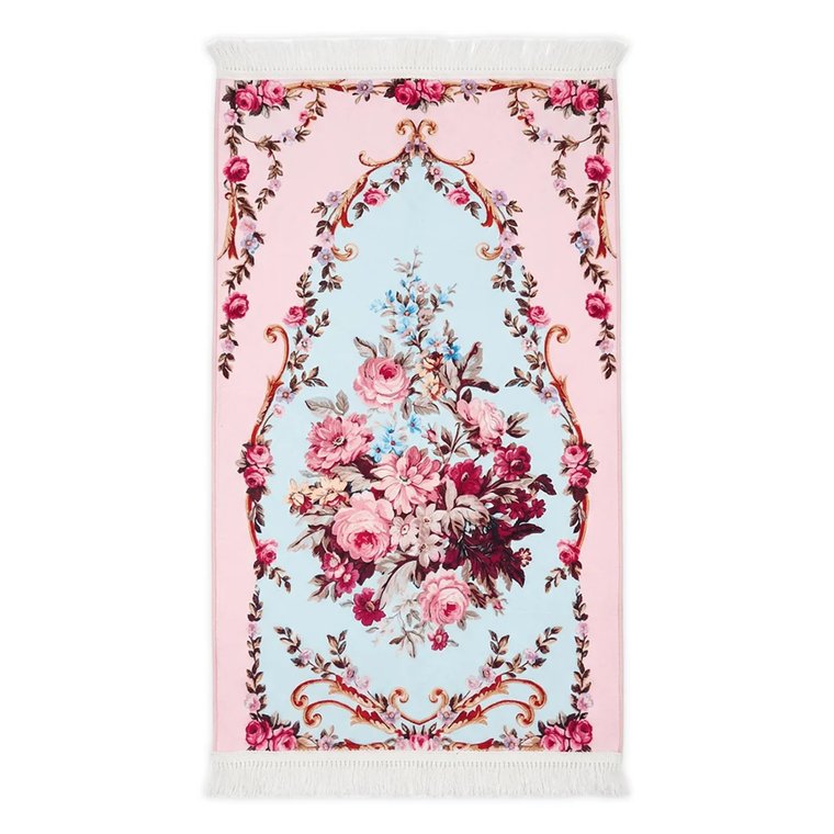 Pink rose floral prayer mat